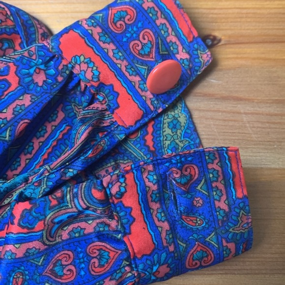 Elite Vintage Double Breasted Jacket / Top, Vibrant Paisley Colours Wrinkle Free - Picture 9 of 13